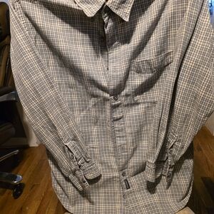 Dockers Men's Blue and White Checkered Shirt